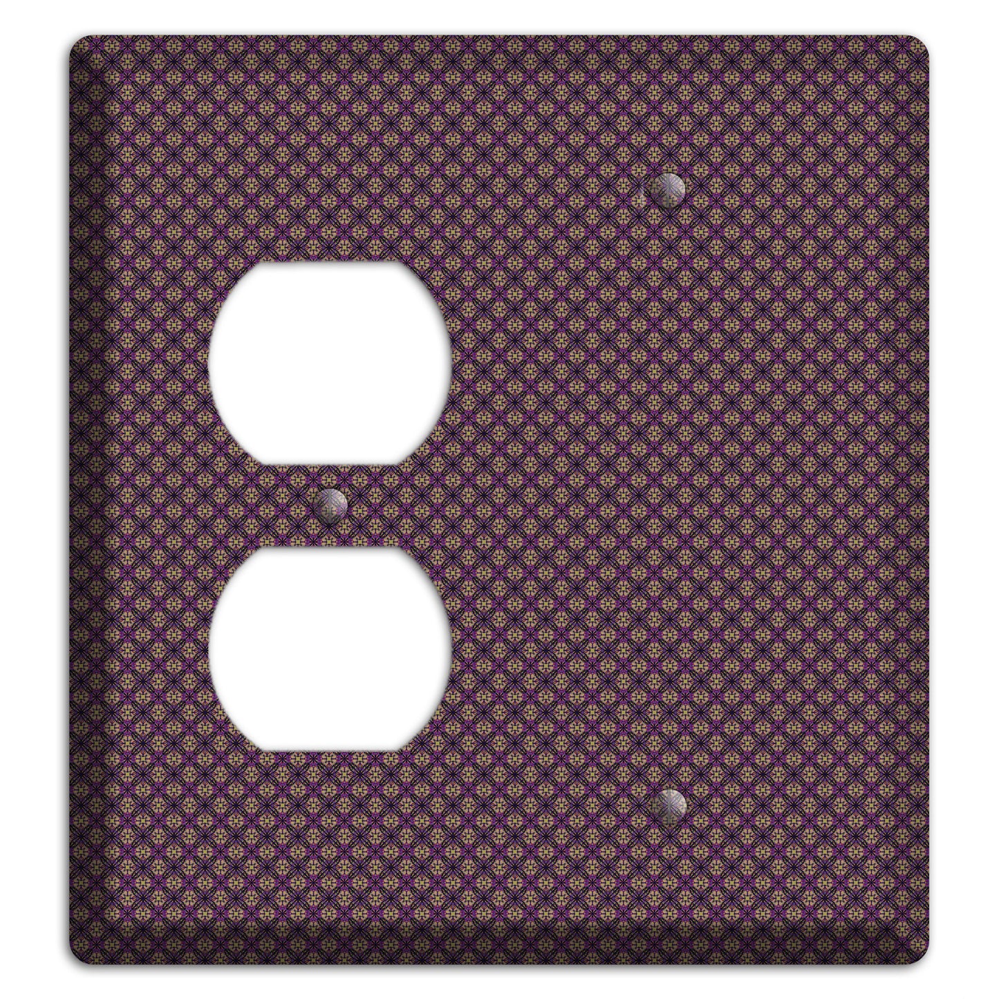 Brown and Purple Tiny Arabesque Duplex / Blank Wallplate