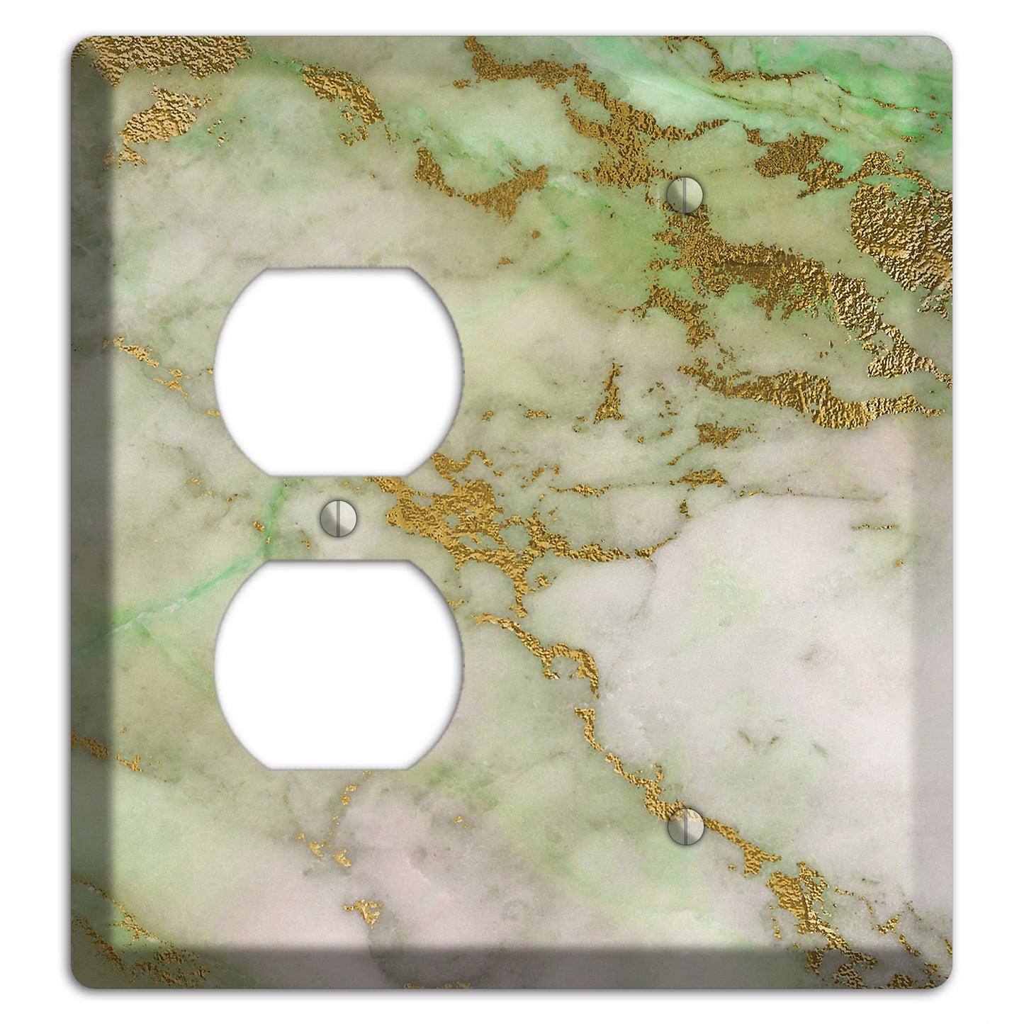 Swamp Green Marble Duplex / Blank Wallplate