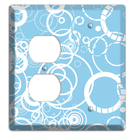 Light Blue Circles Duplex / Blank Wallplate