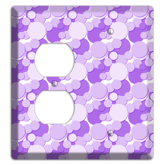 Multi Purple Bubble Dots Duplex / Blank Wallplate