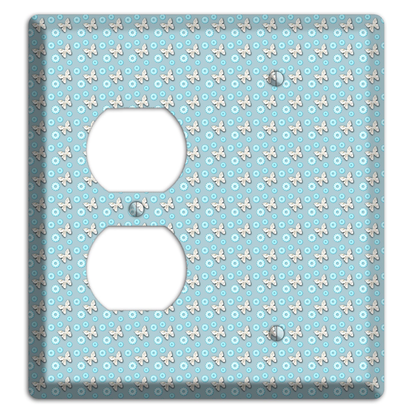 Blue with Butterflies Duplex / Blank Wallplate