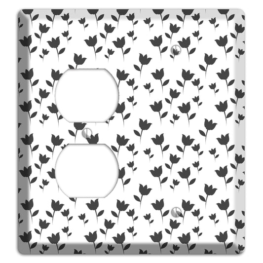 Black and White Tulips Duplex / Blank Wallplate