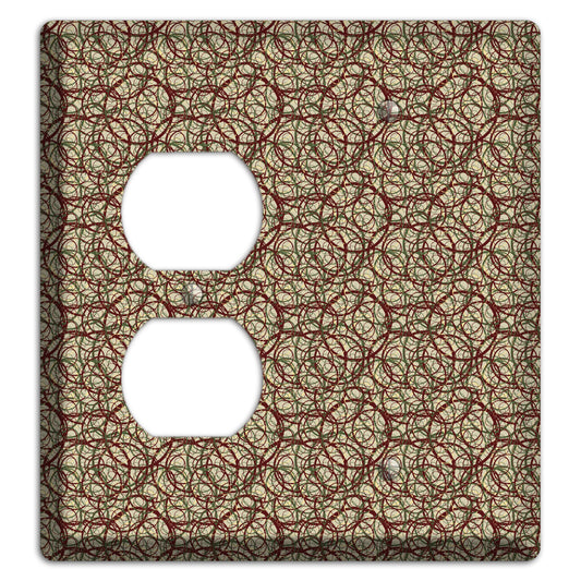 Brown and Burgundy Circles Duplex / Blank Wallplate