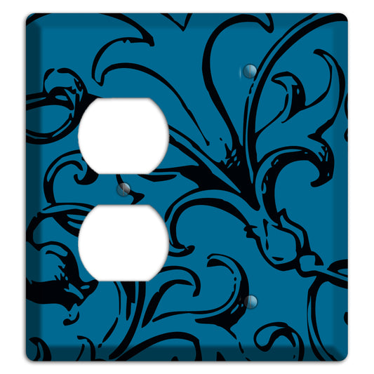 Victorian Blue Duplex / Blank Wallplate