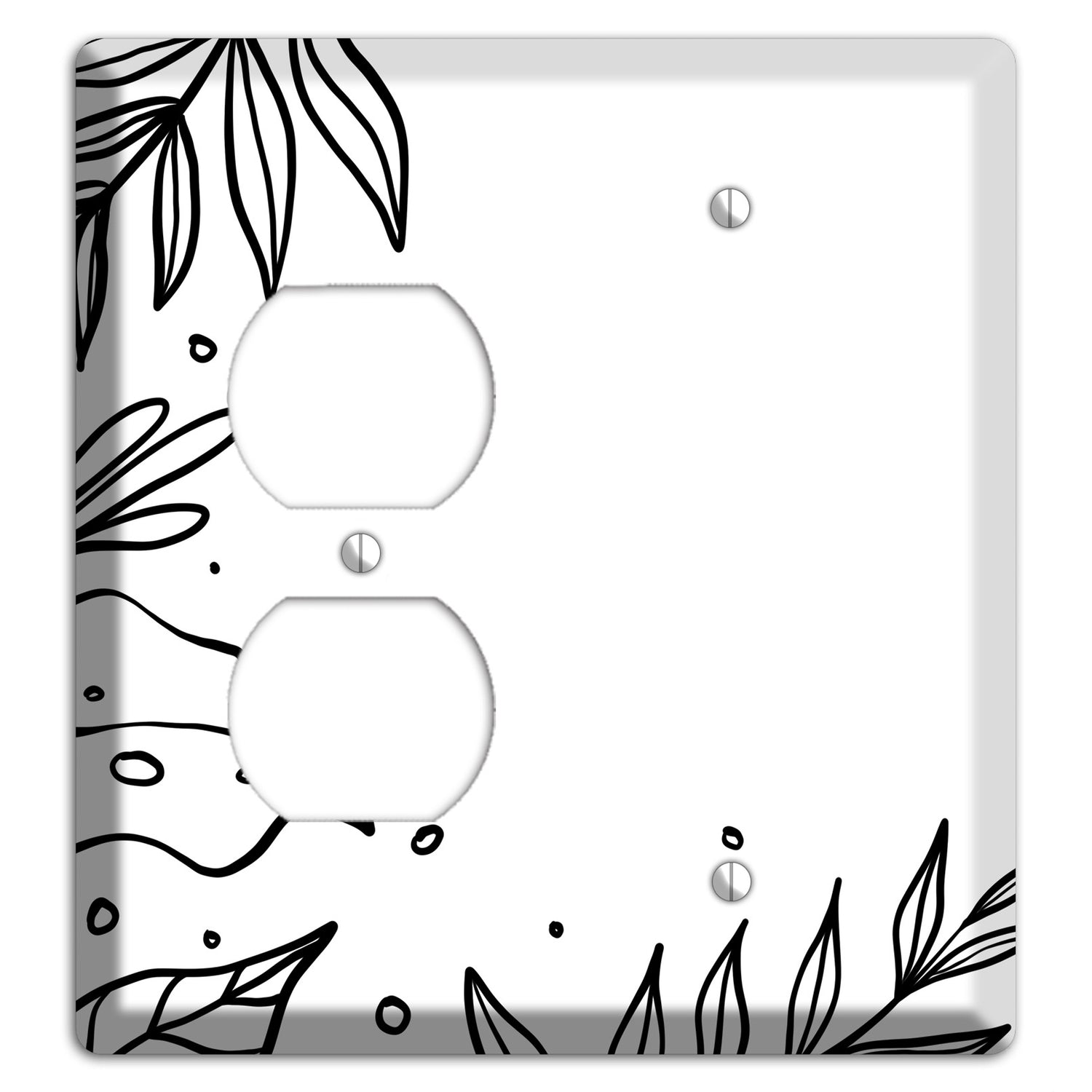 Hand-Drawn Floral 14 Duplex / Blank Wallplate