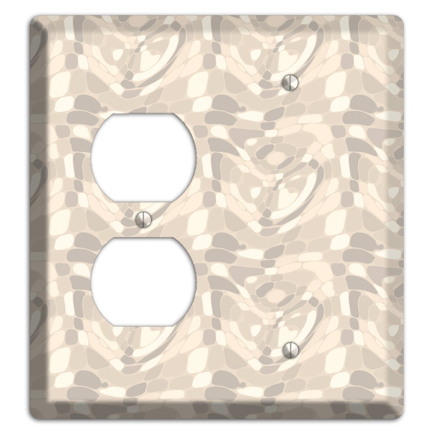 Beige Large Abstract Duplex / Blank Wallplate