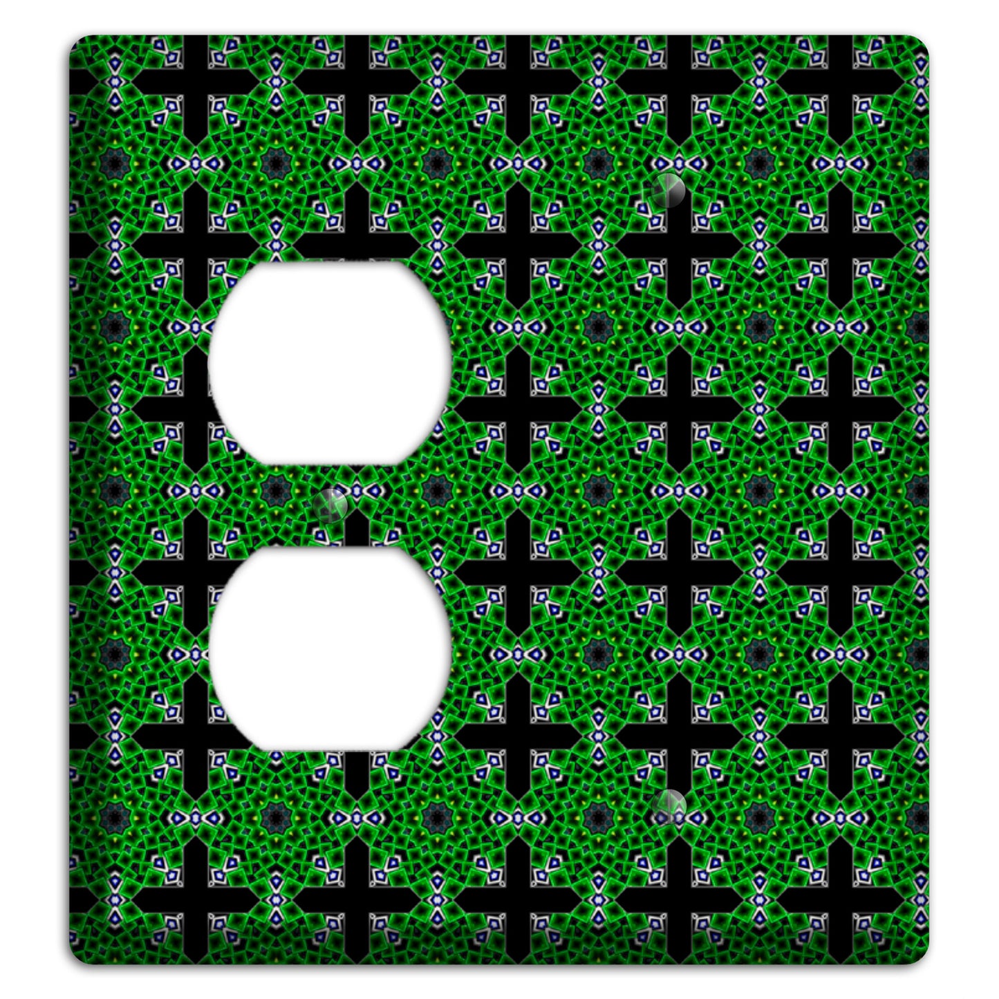 Green Foulard 3 Duplex / Blank Wallplate