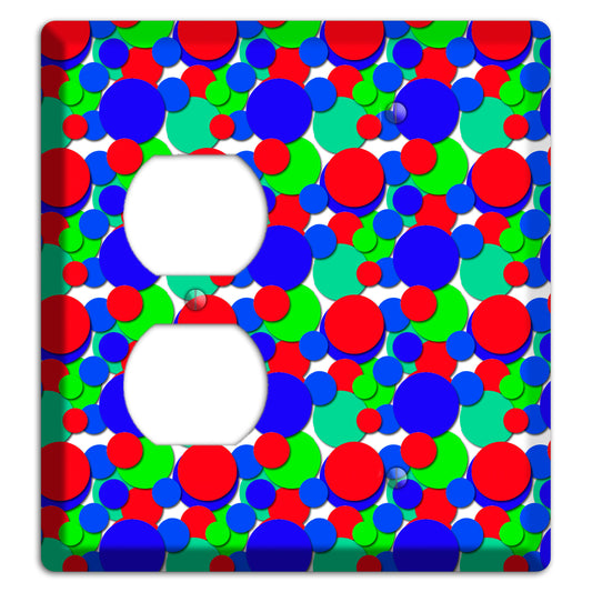 Red Blue Green Bubble Dots Duplex / Blank Wallplate