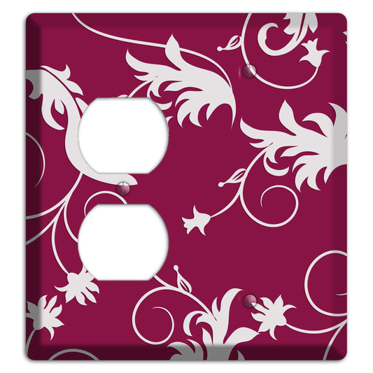 Fuschia Victorian Sprig Duplex / Blank Wallplate