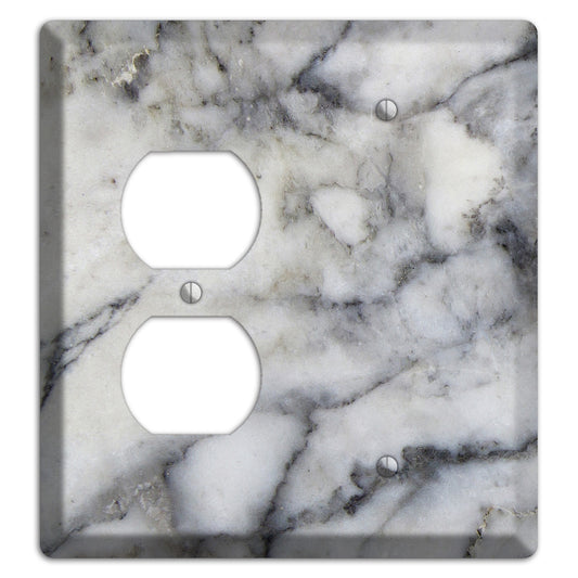 Mid Gray Marble Duplex / Blank Wallplate