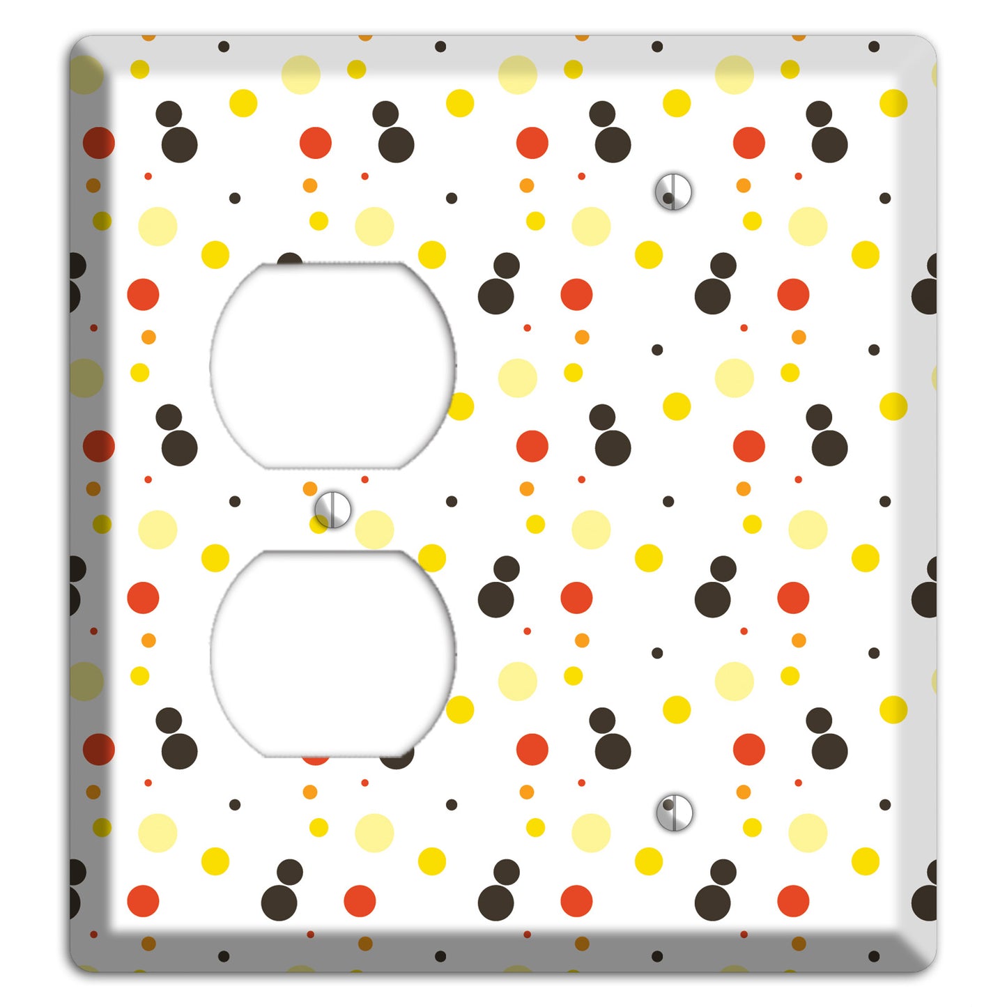 White With Black Maroon Olive Tiny Dots Duplex / Blank Wallplate