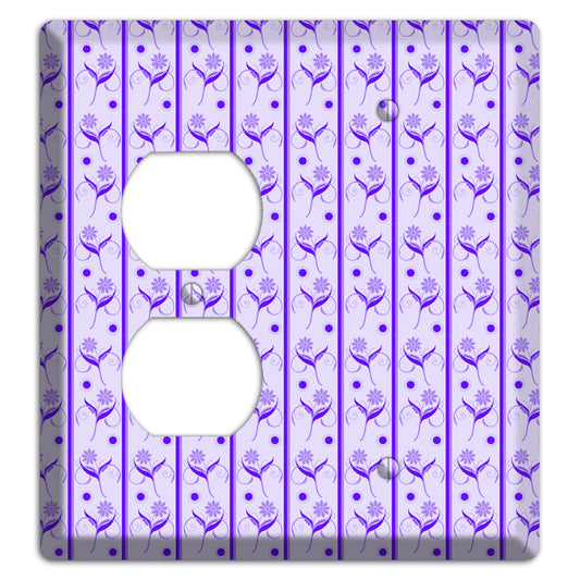 Purple Floral Pattern Duplex / Blank Wallplate