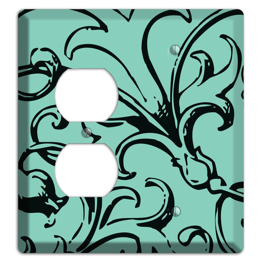 Victorian Aqua Duplex / Blank Wallplate