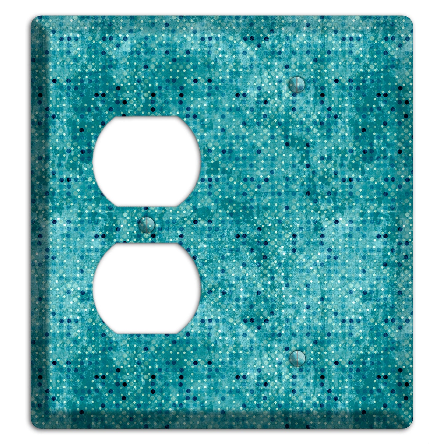 Turquoise Grunge Small Tile Duplex / Blank Wallplate