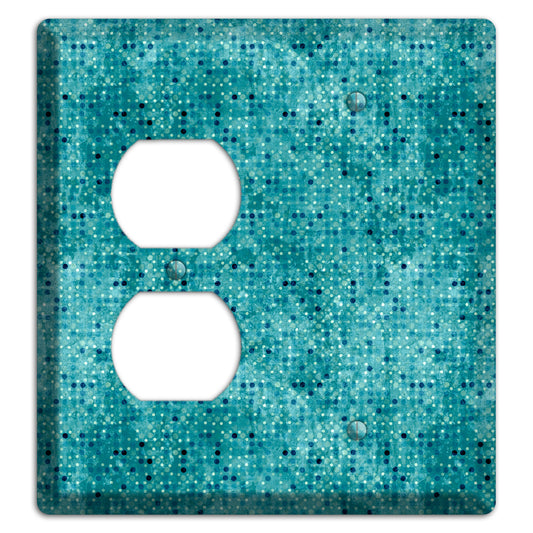 Turquoise Grunge Small Tile Duplex / Blank Wallplate