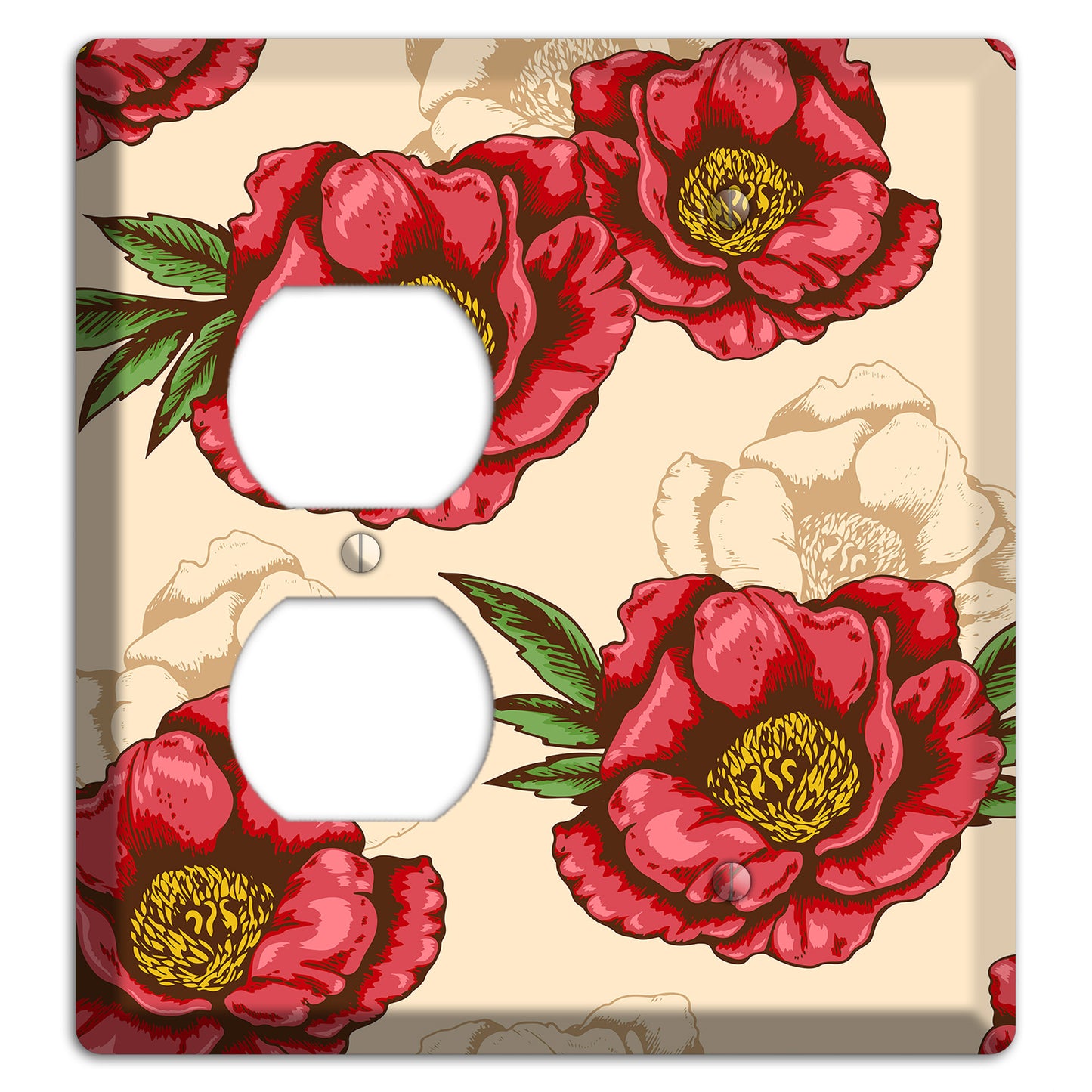 Red Peony Style A Duplex / Blank Wallplate