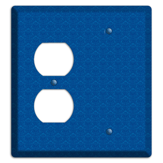 Blue Cartouche Duplex / Blank Wallplate