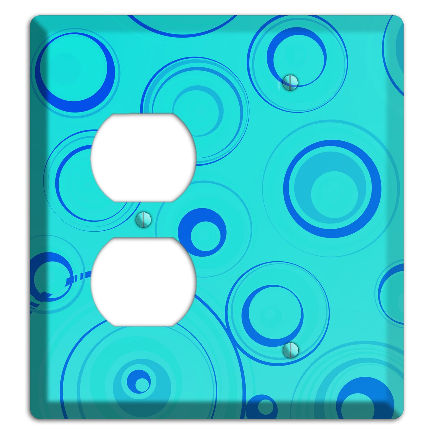 Turquoise Circles Duplex / Blank Wallplate