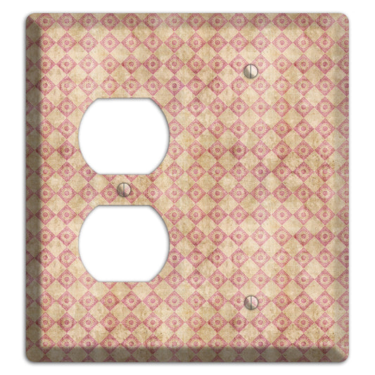 Red and Beige Diamond Circles Duplex / Blank Wallplate