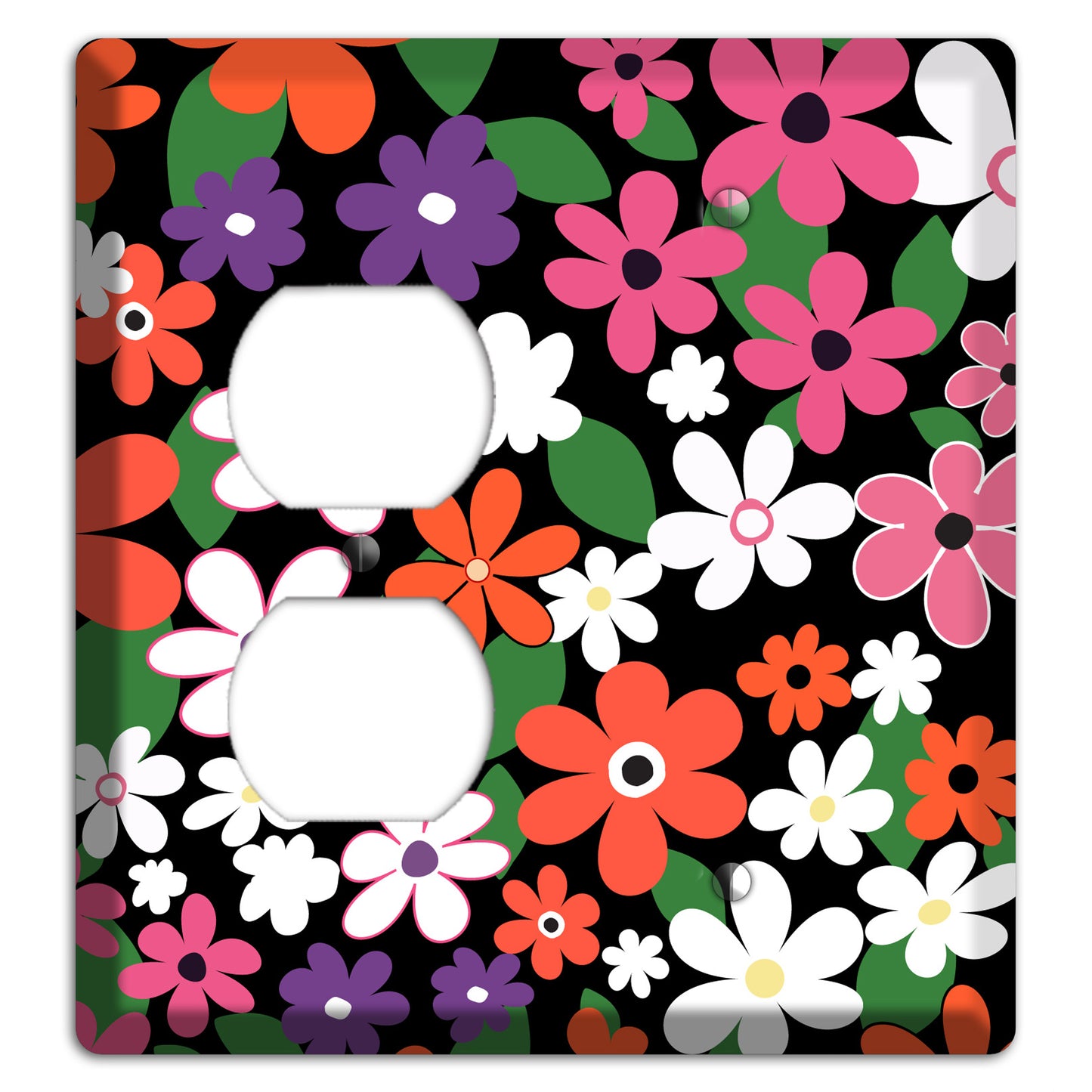 Hippie Flowers Duplex / Blank Wallplate