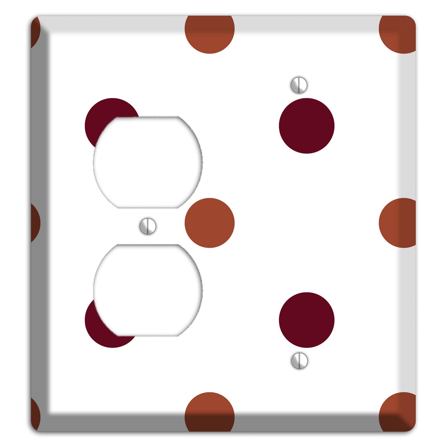 Multi Brown Medium Polka Dots Duplex / Blank Wallplate