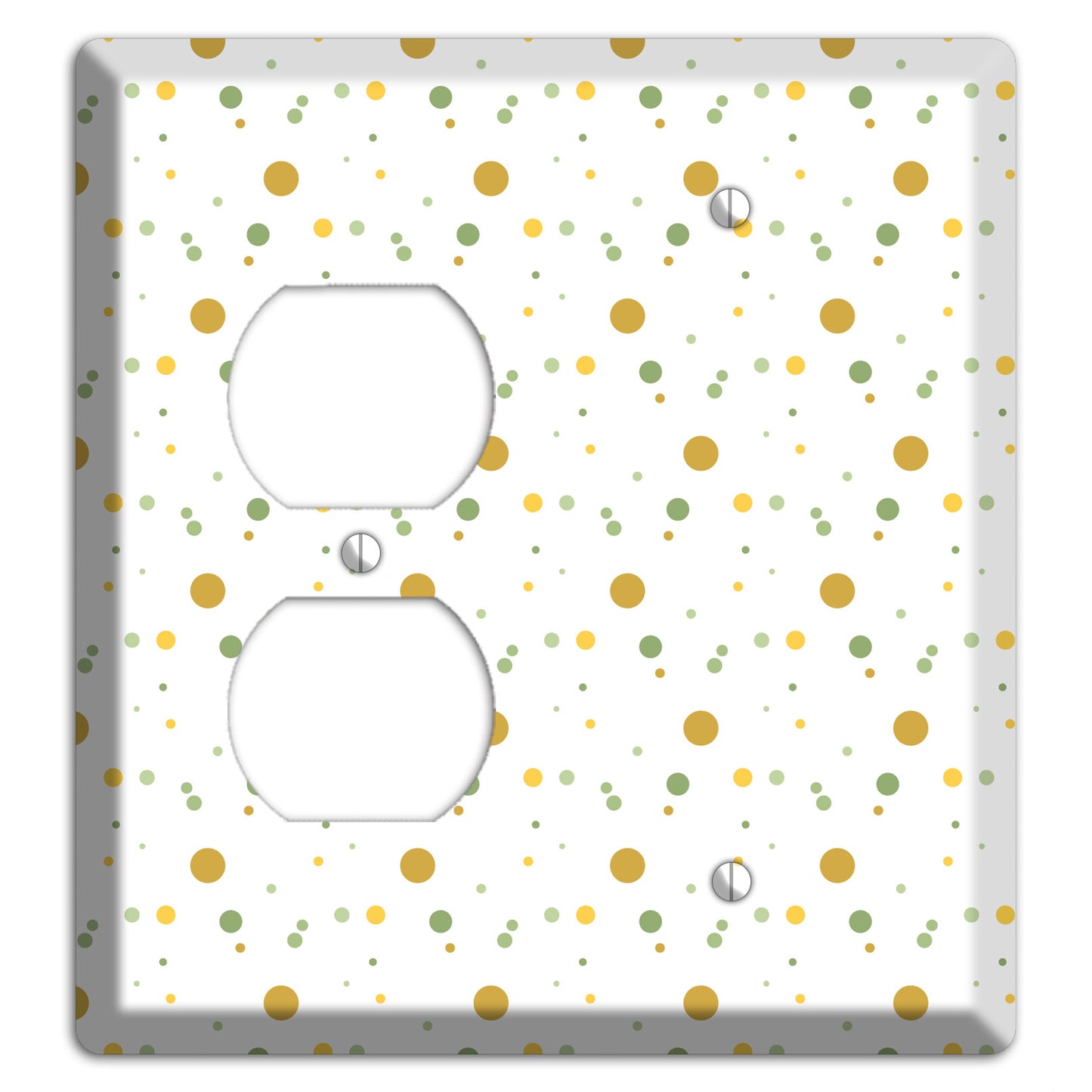 White with Multi Olive Tiny Dots Duplex / Blank Wallplate