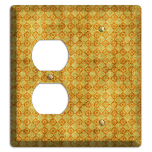 Mustard Diamond Circles Duplex / Blank Wallplate