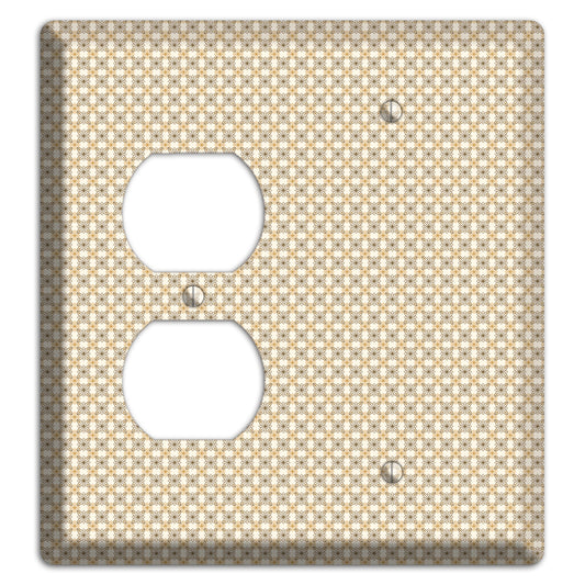 Multi Beige Tiled Arabesque Duplex / Blank Wallplate