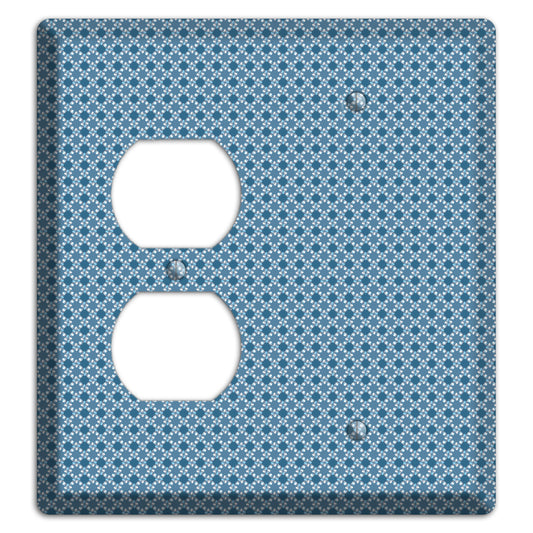 Multi Blue Checkered Foulard Duplex / Blank Wallplate