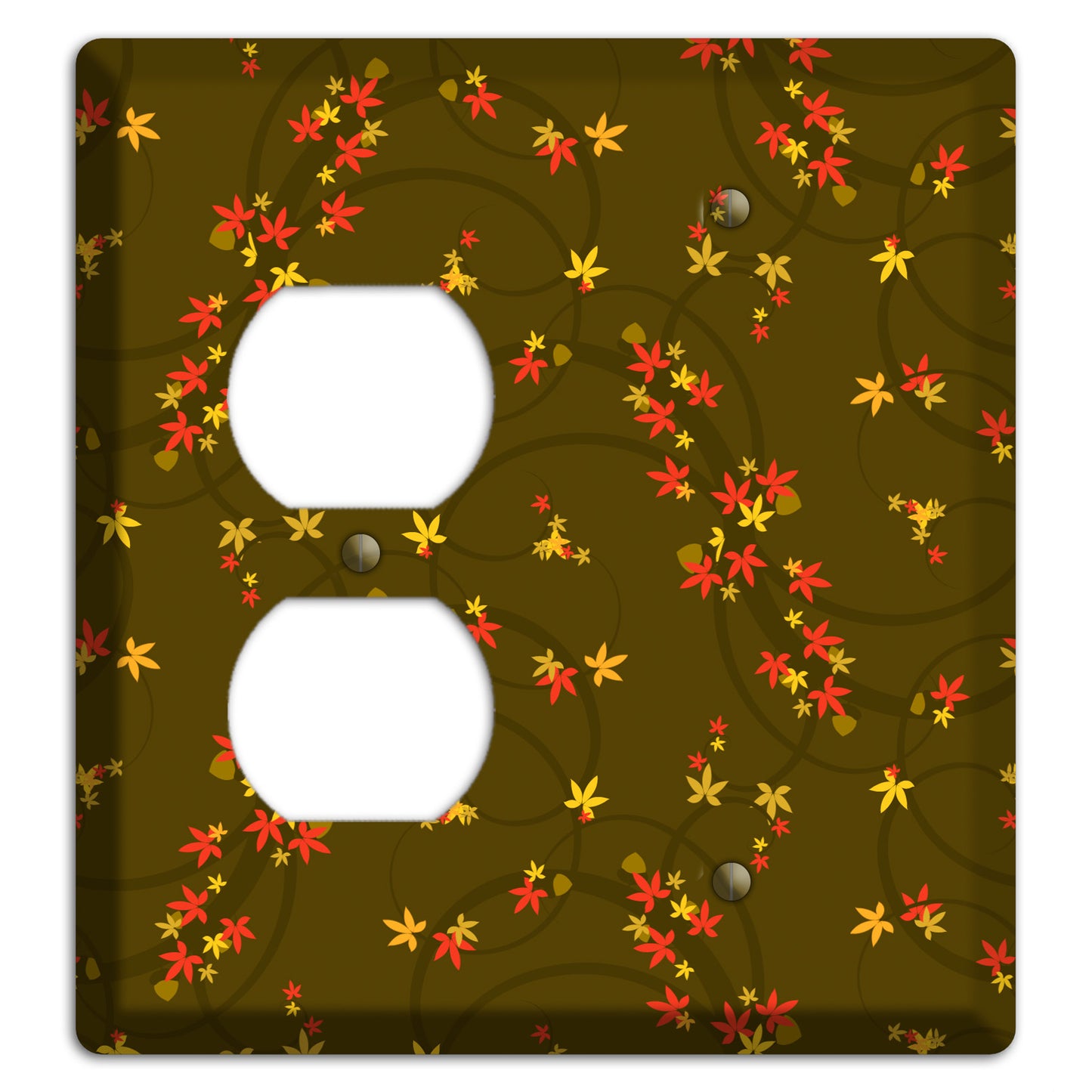 Brown Fall Flowers Duplex / Blank Wallplate