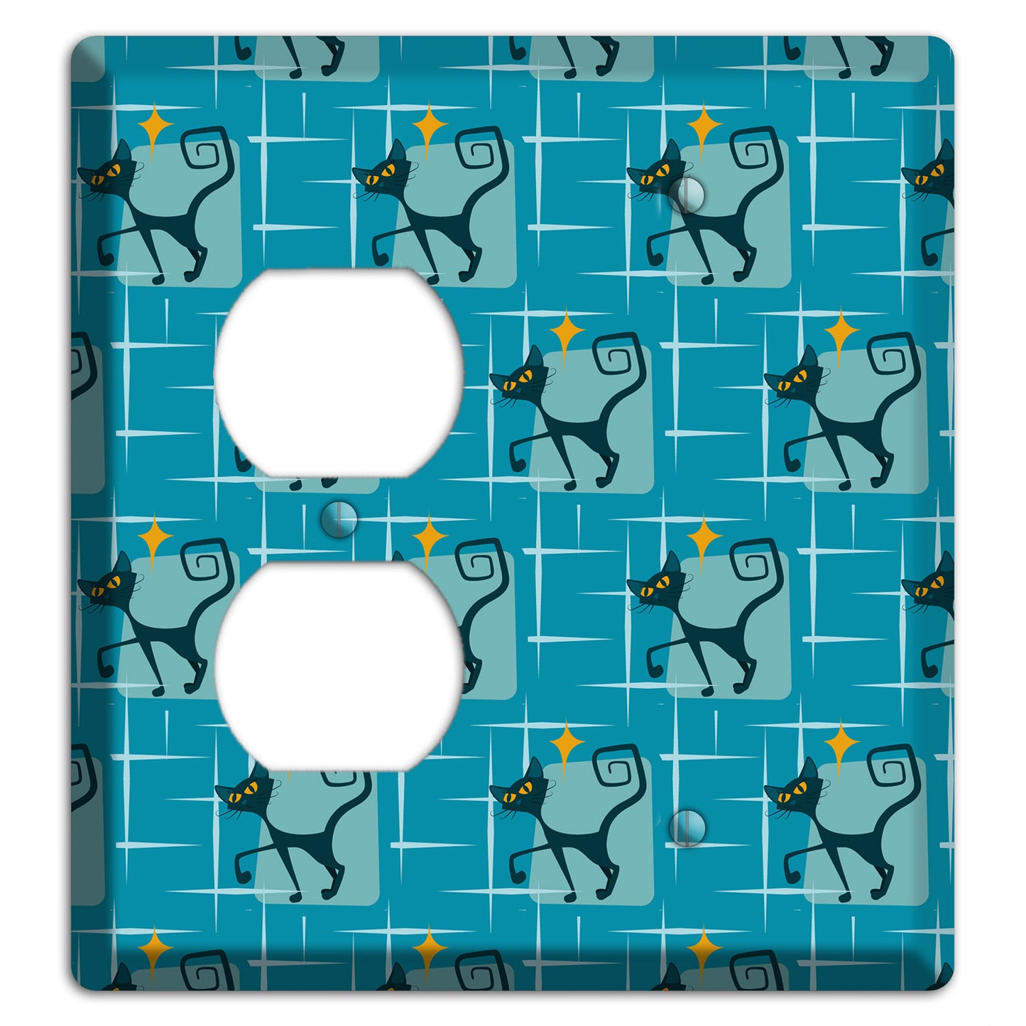 Teal Kitties Duplex / Blank Wallplate