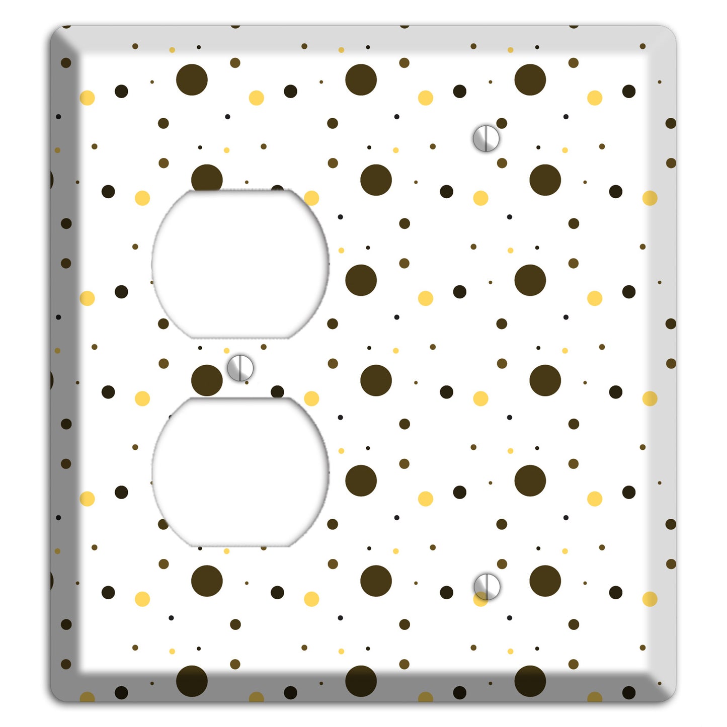 White with Black and Yellow Tiny Dots Duplex / Blank Wallplate