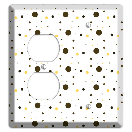 White with Black and Yellow Tiny Dots Duplex / Blank Wallplate