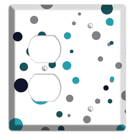 Teal and Blue Dots Duplex / Blank Wallplate