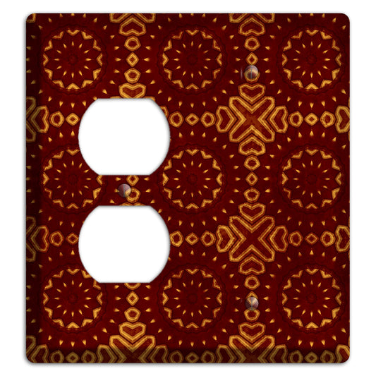 Maroon Grunge Suzani 3 Duplex / Blank Wallplate