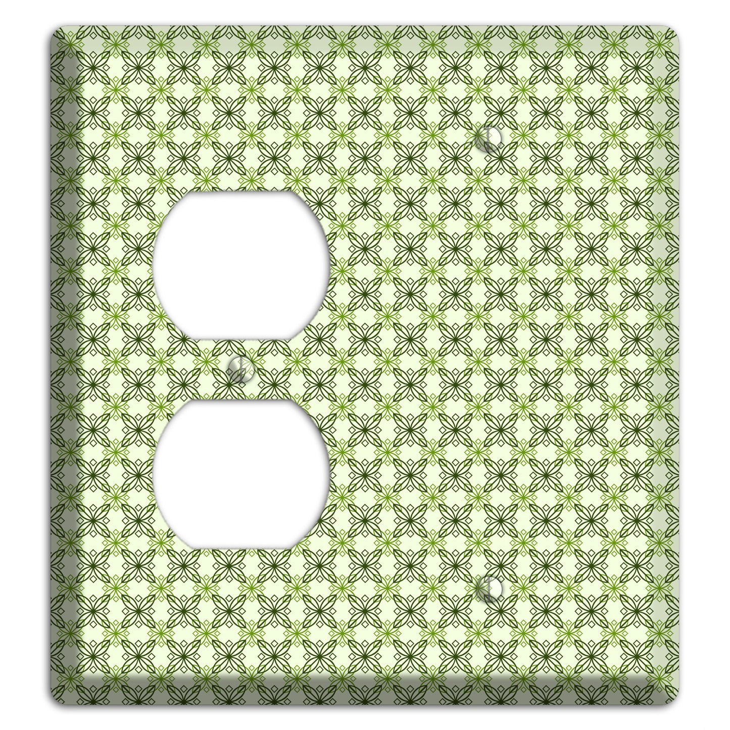 Multi Green Overlain Foulard Duplex / Blank Wallplate