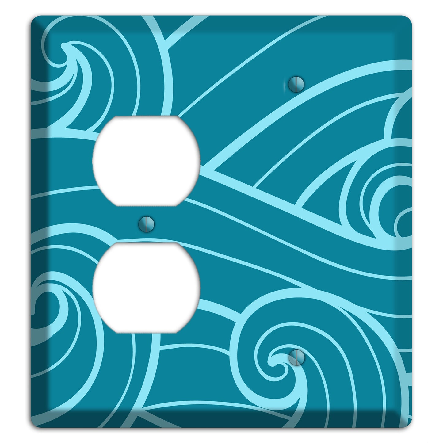 Abstract Curl Turquois Duplex / Blank Wallplate