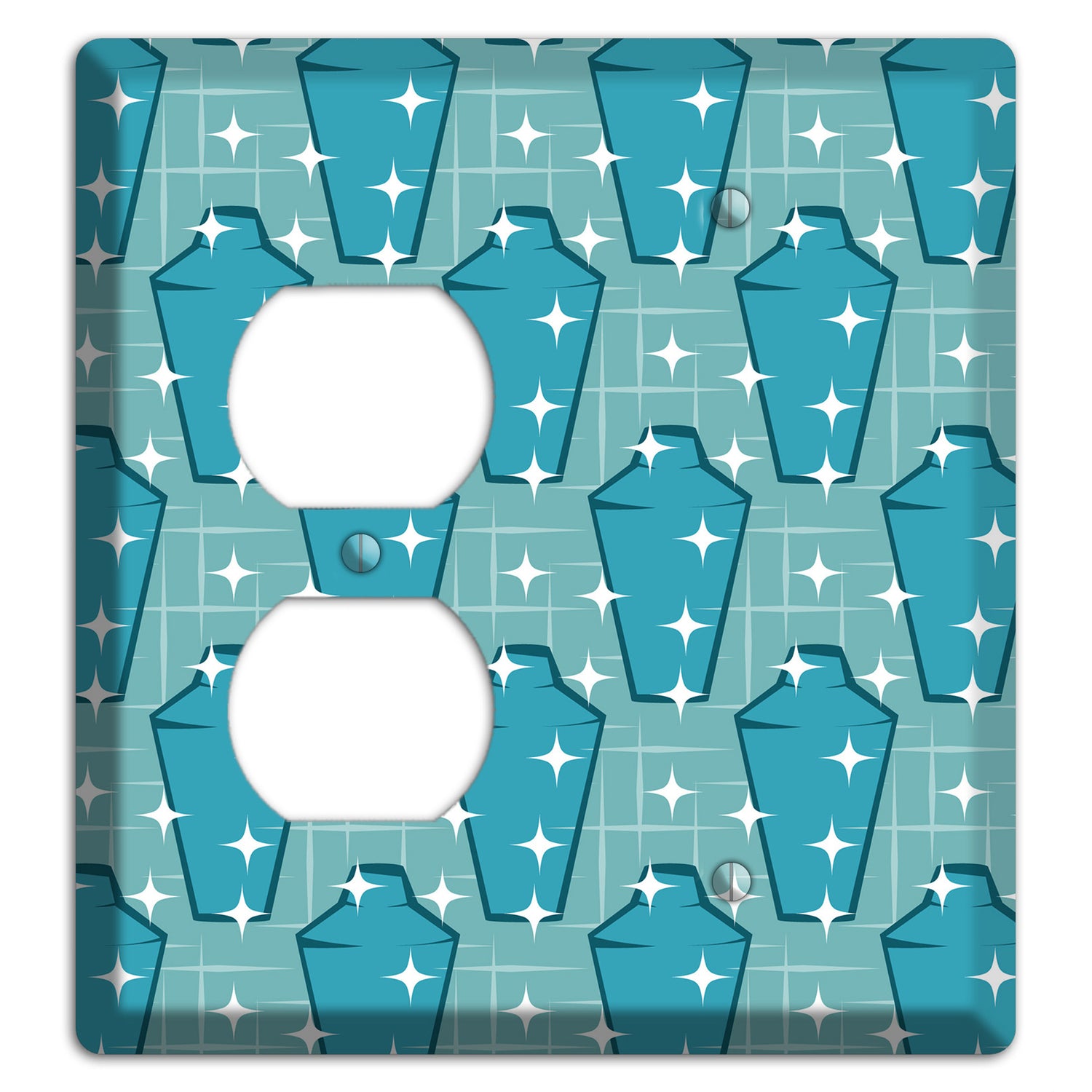 Blue and Teal Shaker Duplex / Blank Wallplate