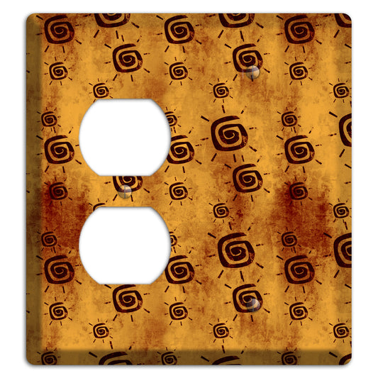 Mustard with Maroon Swirl Duplex / Blank Wallplate