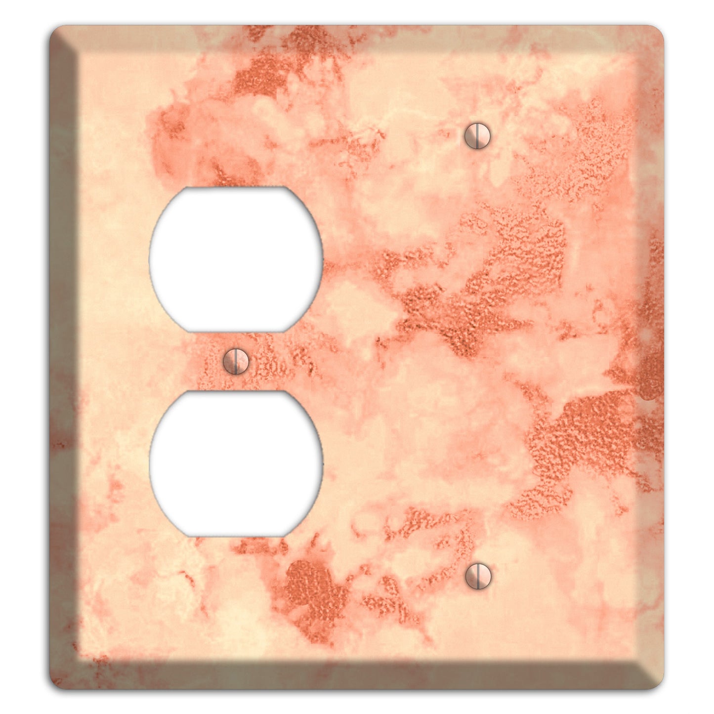 Apricot Peach Marble Duplex / Blank Wallplate