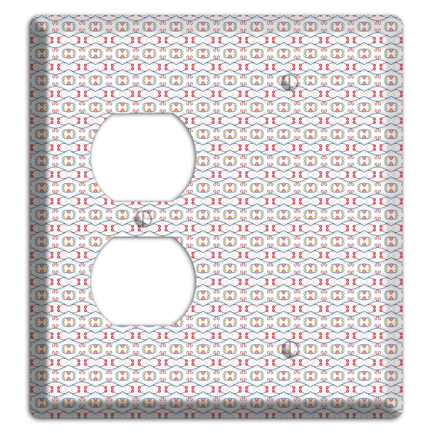 White with Red Tapestry Contour Duplex / Blank Wallplate