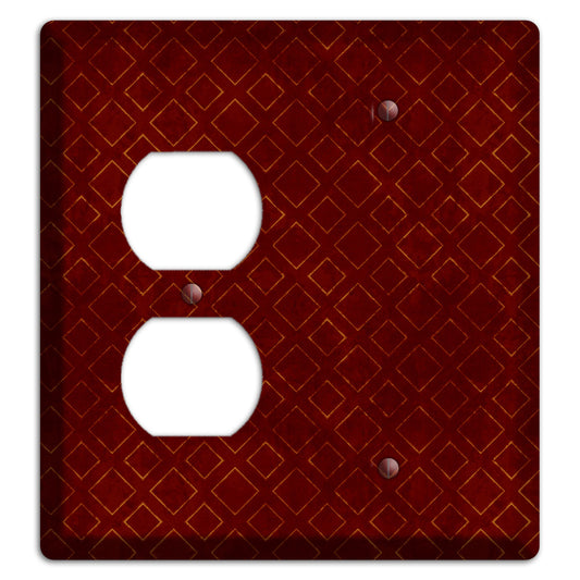 Maroon Diamonds Duplex / Blank Wallplate