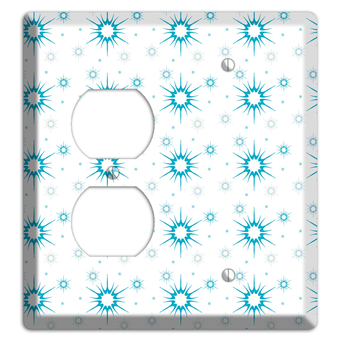 Blue Retro Burst Duplex / Blank Wallplate