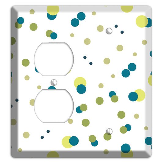 Multi Olive and Jade Small Dots Duplex / Blank Wallplate