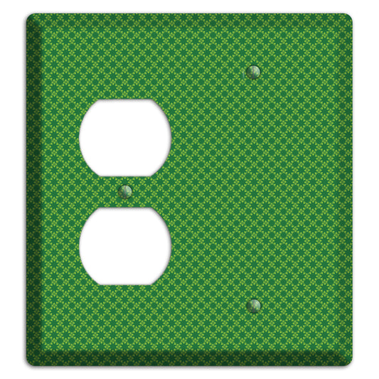 Multi Green Tiny Checked Foulard Duplex / Blank Wallplate