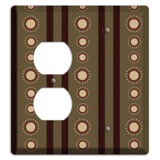 Multi Brown Suzani Duplex / Blank Wallplate