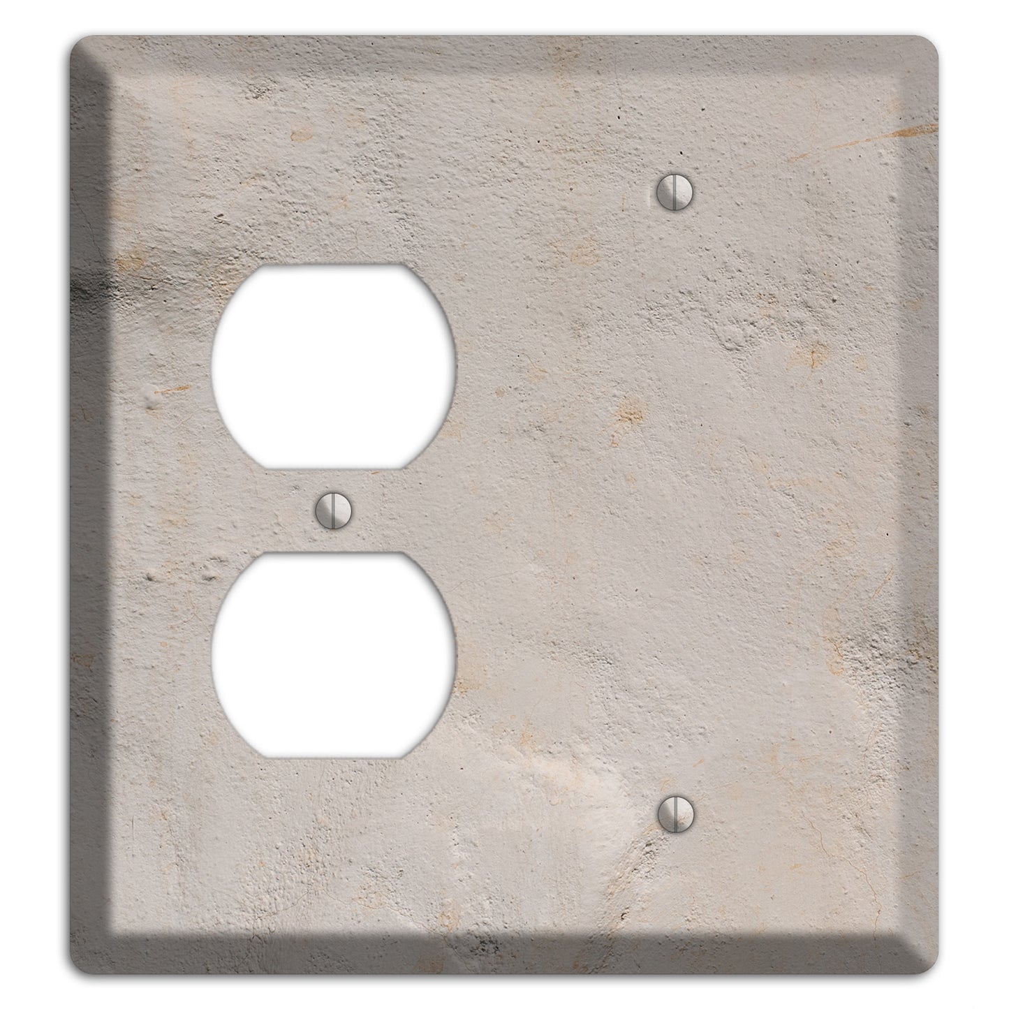 Trowled Concrete Duplex / Blank Wallplate