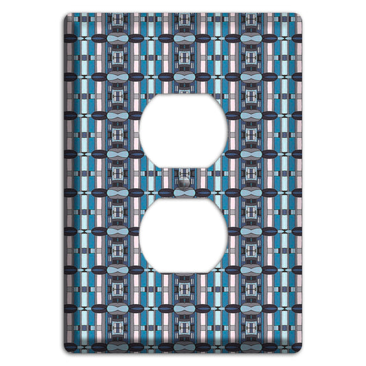 Blue and Grey Tapestry Duplex Outlet Wallplate