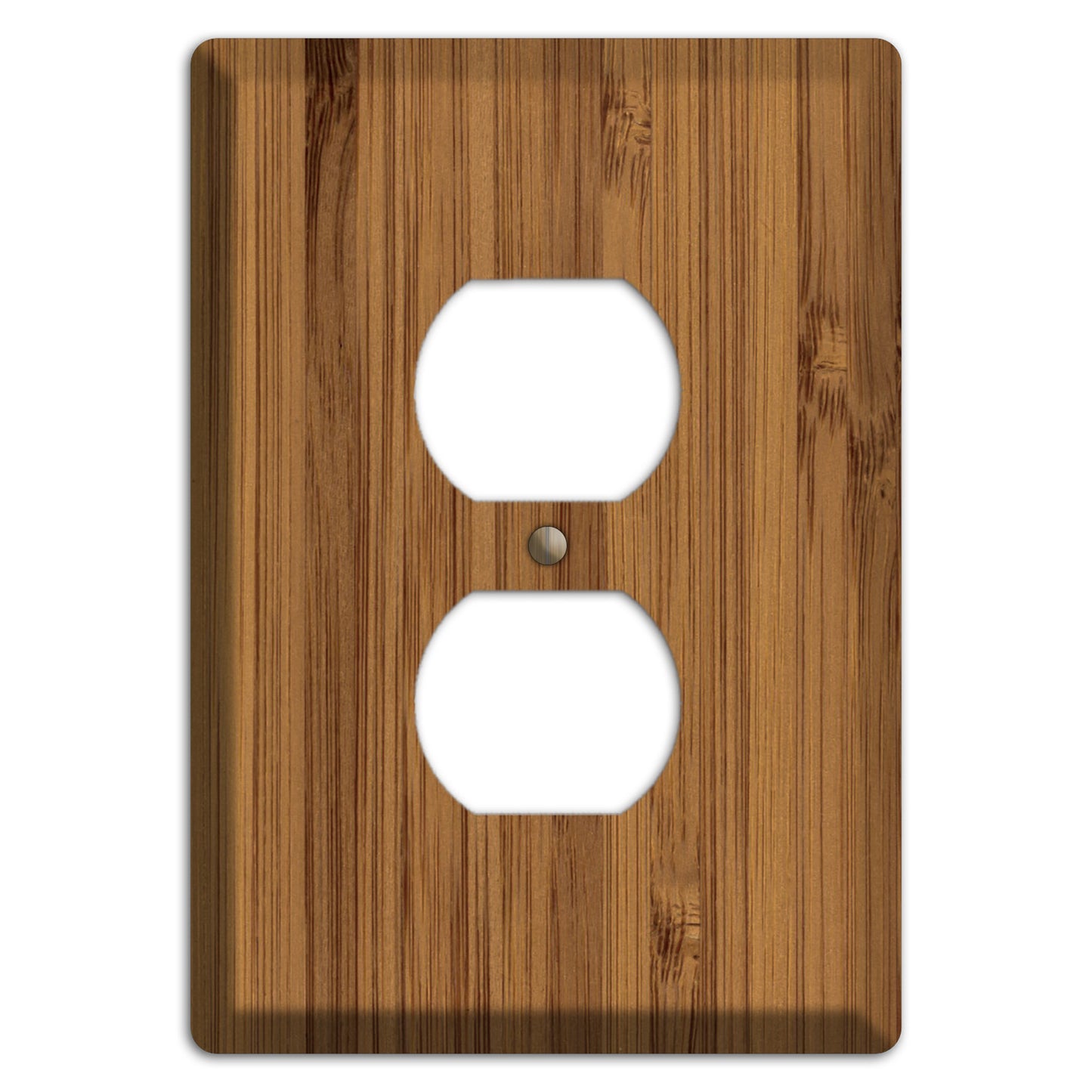 Caramel Bamboo Wood Duplex Outlet Cover Plate