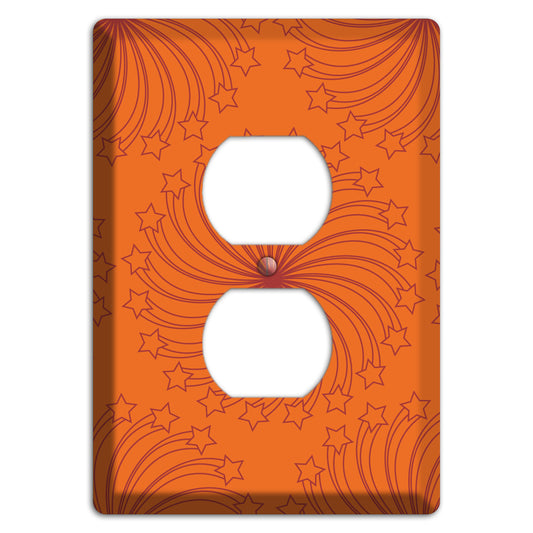 Multi Orange Star Swirl Duplex Outlet Wallplate